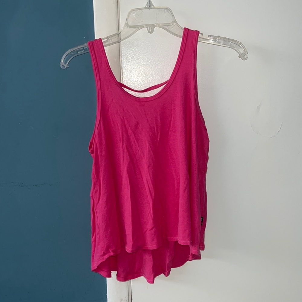T2LOVE Hot Pink Short Sleeve Tank Top with Cool Back